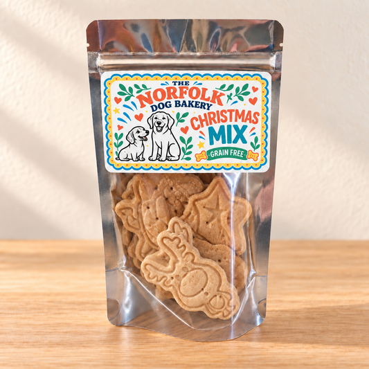 Christmas Mix, Grain Free Dog Shaped Biscuits x8