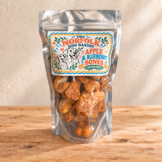 Apple & Blueberry Grain Free Dog Bone Biscuits