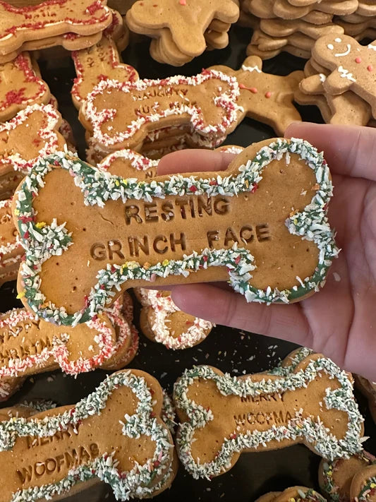 RESTING GRINCH FACE  Grainfree Dog Biscuit