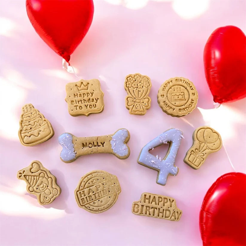 Happy Birthday Box (personalised) Peanut Butter Dog Biscuits