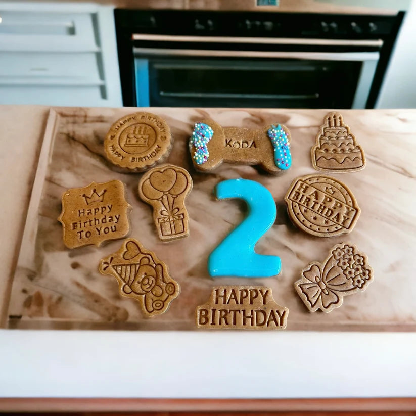 Happy Birthday Box (personalised) Peanut Butter Dog Biscuits