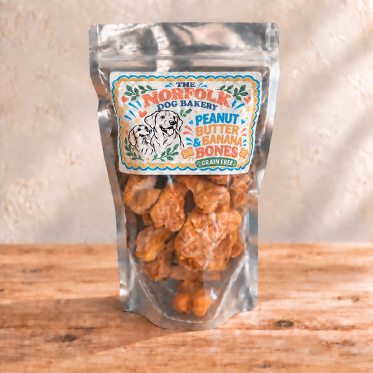 Peanut butter & Banana Grain Free Dog Bone Biscuits